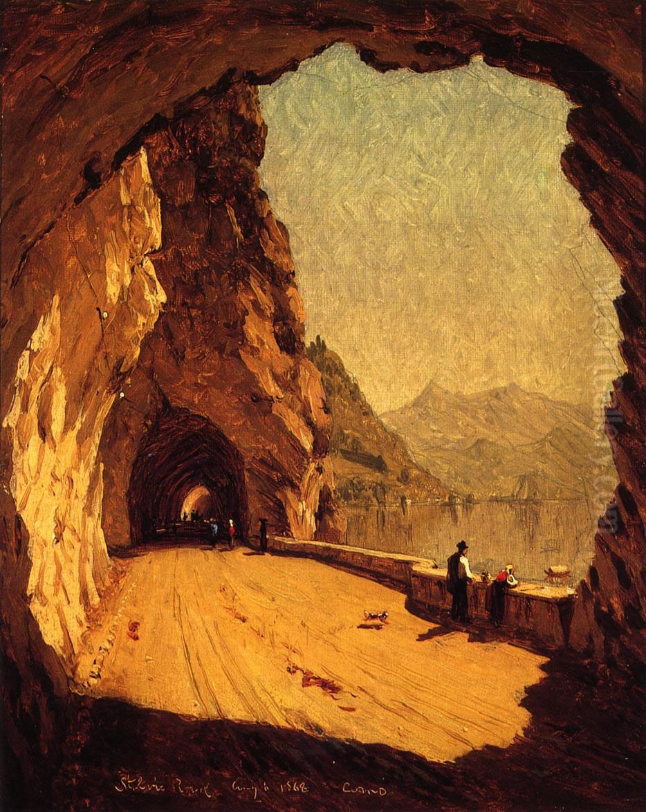 Stelvio Road By Lago Di Como Oil Painting by Sanford Robinson Gifford