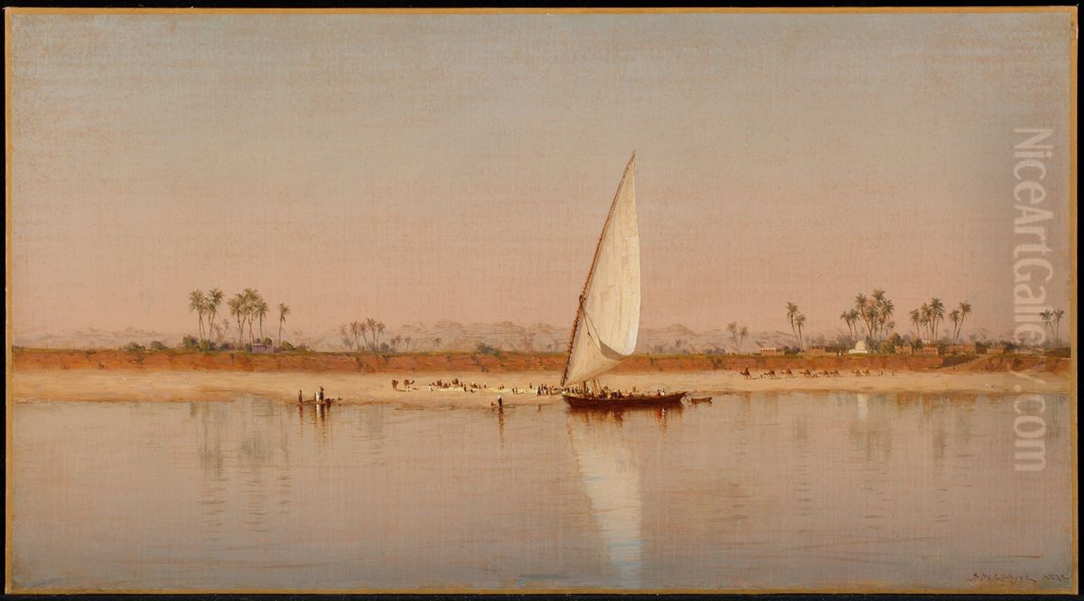 On the Nile Oil Painting by Sanford Robinson Gifford