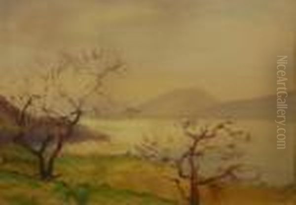 Paesaggio Lacustre Oil Painting by Luigi Zago