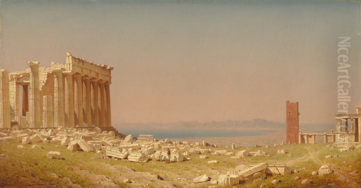 Ruins of the Parthenon Oil Painting by Sanford Robinson Gifford