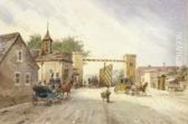 Die Hernalserlinie In
 Wien. Oil Painting by Karl Wenzel Zajicek
