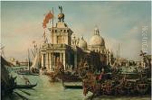 Venezia, Con Una Regata In Onore Di Edoardo, Duca Di York,
 4 Giugno 1764 Oil Painting by Francesco Zanin