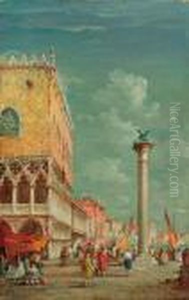 Piazza San Marco Con Il Palazzo Ducale E La Riva Degli Schiavoni Oil Painting by E. Zeno
