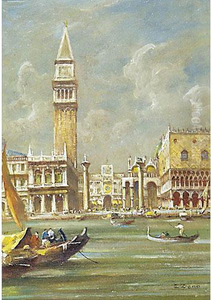 Piazza San Marco Dal Mare Oil Painting by E. Zeno