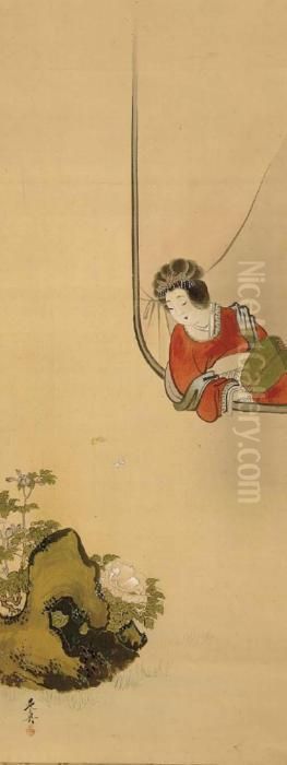 19th Century Oil Painting by Zeshin Shibata