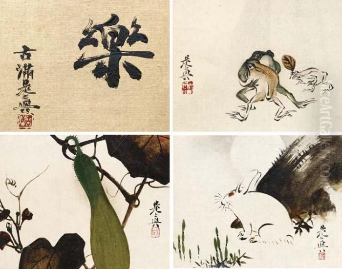 Miniature Album Of Lacquer Paintings Oil Painting by Zeshin Shibata