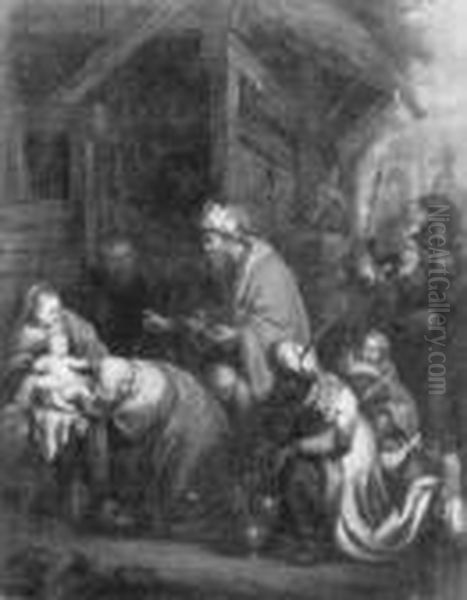 Die Anbetung Der Konige. Oil Painting by Januarius Zick