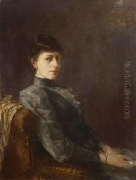 Bildnis Der Ehefrau Des
 Kunstlers. Oil Painting by Ernst Karl Georg Zimmermann