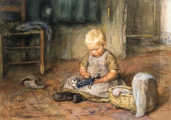 The Little Mother Oil Painting by Jan Zoetelief Tromp