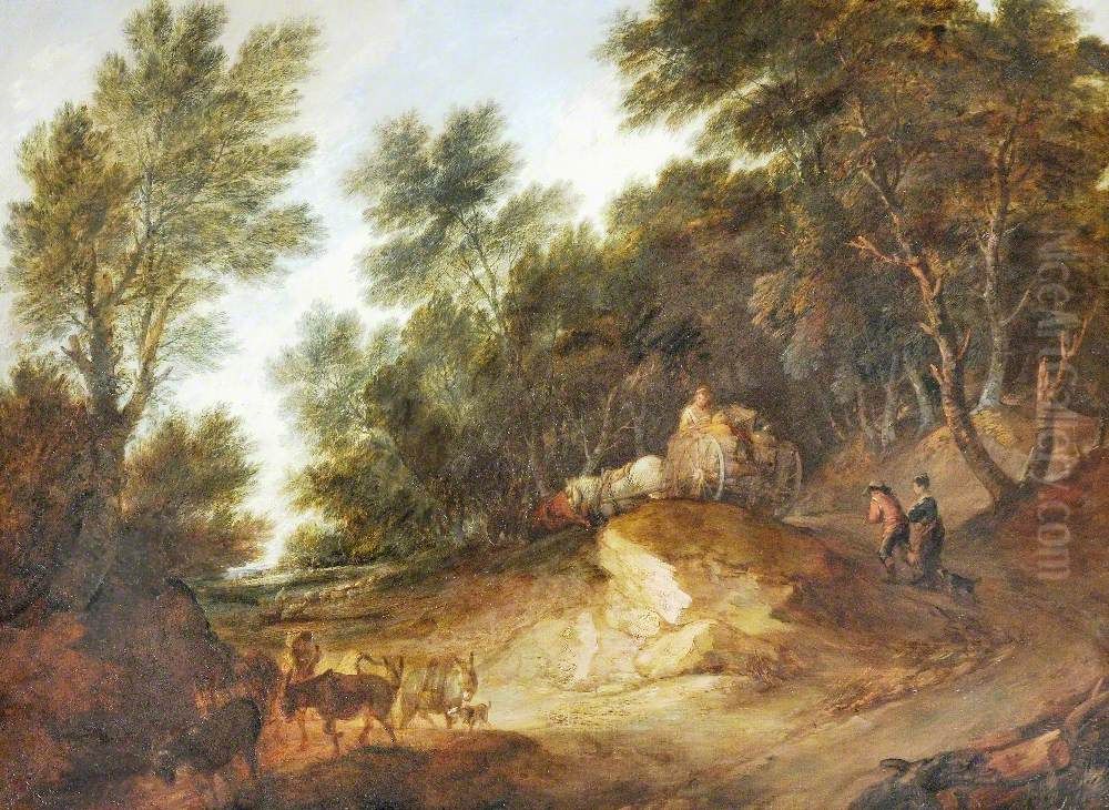 Wooded Landscape Oil Painting by Thomas Gainsborough