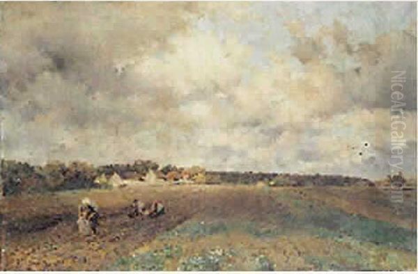 Paysannes Au Champ, 1915 Oil Painting by Jean Henri Zuber