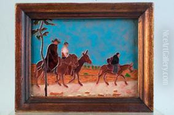 Segovianos Sobre Cabalgaduras Oil Painting by Daniel Zuloaga Boneta