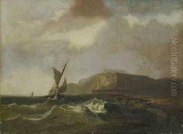 Sturmische Meereskuste Oil Painting by Andreas Achenbach