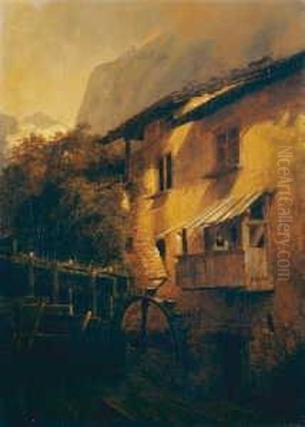 Zugeschrieben

 Wassermuhle Im Oil Painting by Andreas Achenbach