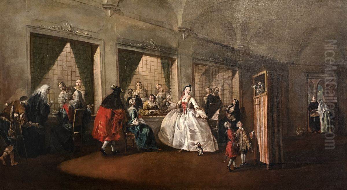 The Parlor of the Nuns at San Zaccaria Oil Painting by Francesco Guardi