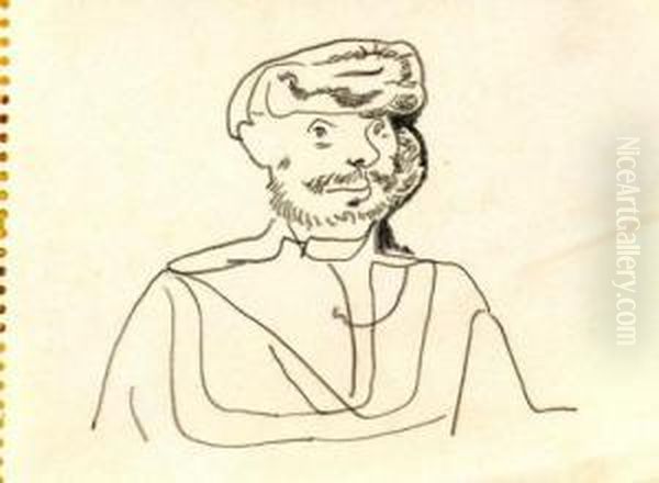 Portrait Of A Man Oil Painting by Jankel Adler