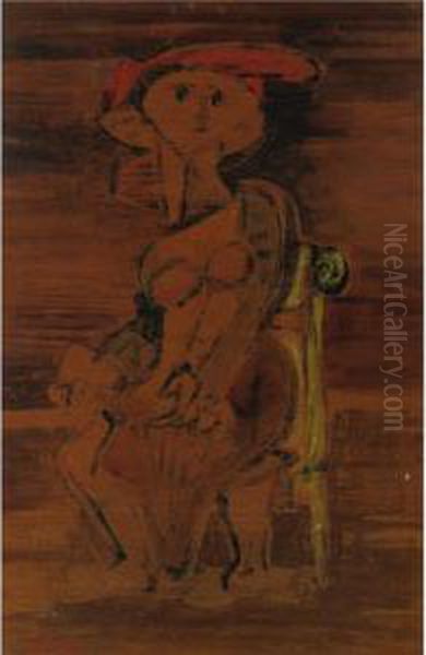 Woman In A Chair Oil Painting by Jankel Adler