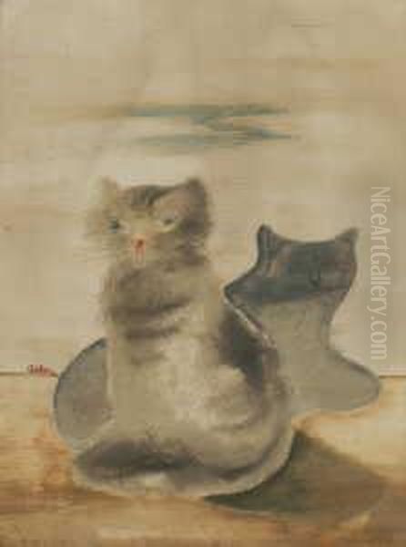 Ol, Schraffiert, Auf Halbkarton 
65,4 X 50,3 Cm, Unter Glas Gerahmt. Am Linken Rand Rot Signiert Adler . -
 Ruckseitig Auf Dem Rahmenkarton Mit Besitzervermerken. - Die Rander 
Unter Dem Passepartout Schmal Gebraunt, Mit Geringfugigen Altersmangeln. Oil Painting by Jankel Adler