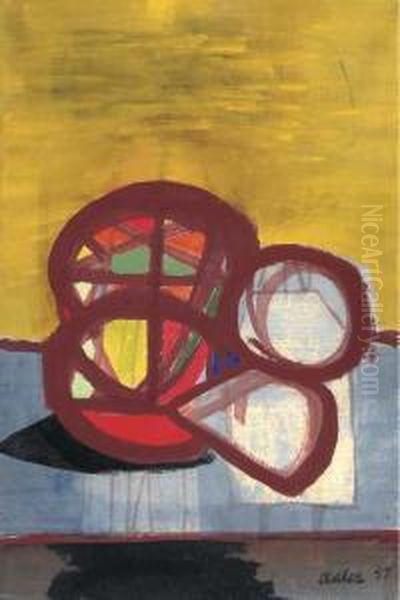 Composition Oil Painting by Jankel Adler