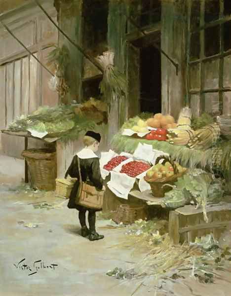 Little Boy at the Market Oil Painting by Victor-Gabriel Gilbert