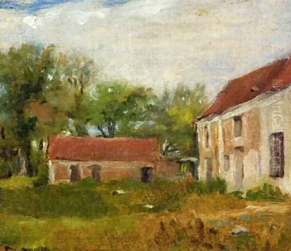 Farm at Rebais (Seine-et-Marne) Oil Painting by Eva Gonzales