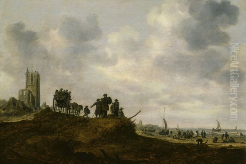 The Old Church at Egmond aan Zee Oil Painting by Jan van Goyen