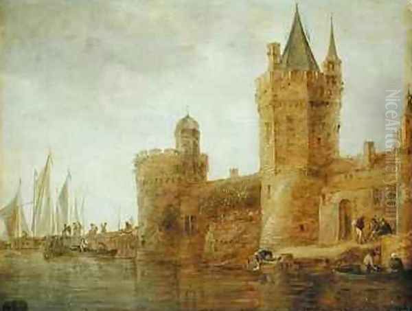 Bulwark on Water Oil Painting by Jan van Goyen