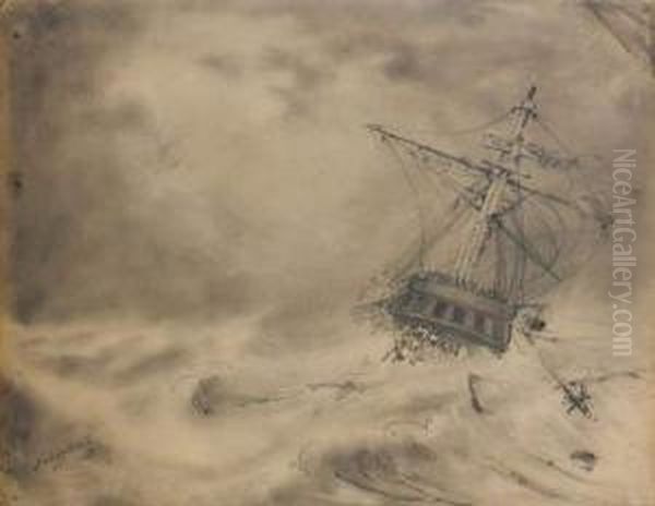 Voilier Dans La Tempete Oil Painting by Ivan Konstantinovich Aivazovsky