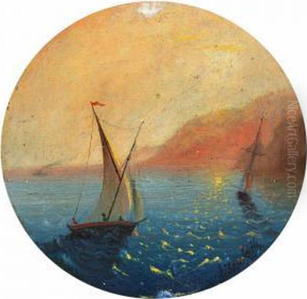 Coastal Scene At Sunset Oil Painting by Ivan Konstantinovich Aivazovsky