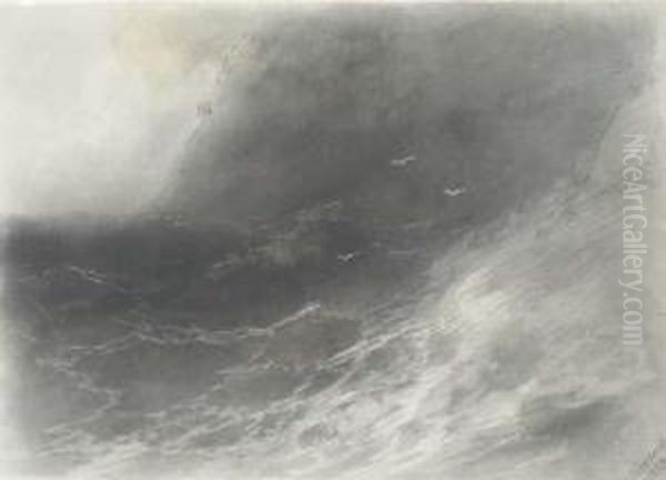 Storm At Sea Oil Painting by Ivan Konstantinovich Aivazovsky
