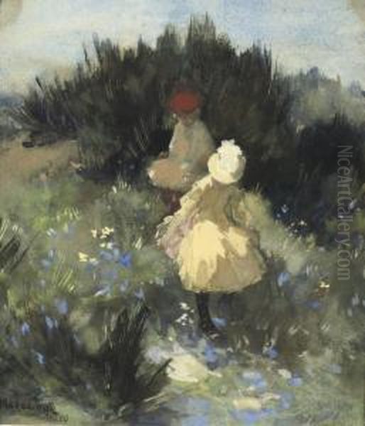 Girls In The Dunes Oil Painting by Johannes Evert Akkeringa