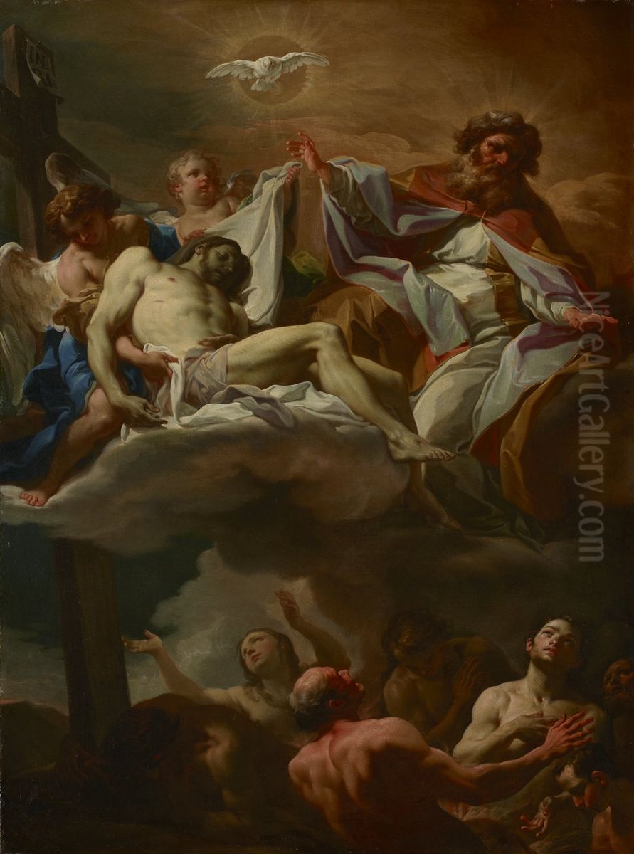 The Trinity with Souls in Purgatory Oil Painting by Corrado Giaquinto