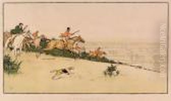 Aldin 
 <a Find In The Gorse> Oil Painting by Cecil Charles Aldin