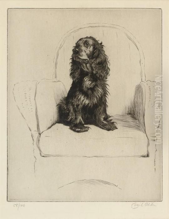 A Proud Cocker Spaniel Oil Painting by Cecil Charles Aldin