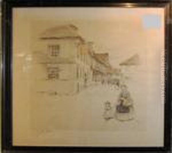 Old Inns Of England: 'the Bell 
In Waltham' And Four Others, Lithographs, Approx. 38cm X 35cm Oil Painting by Cecil Charles Aldin