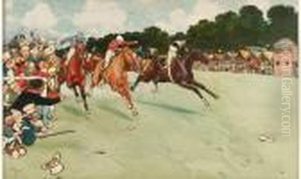Exceptionnelle Et Tres Rare Aquarelle Originale Signee Et Datee
 1901 En Bas A Gauche. Oil Painting by Cecil Charles Aldin