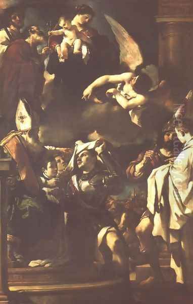 St William Of Aquitaine Receiving The Cowl 1620 Oil Painting by Giovanni Francesco Barbieri