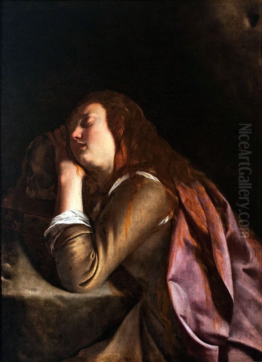 Penitent Magdalene Oil Painting by Artemisia Gentileschi