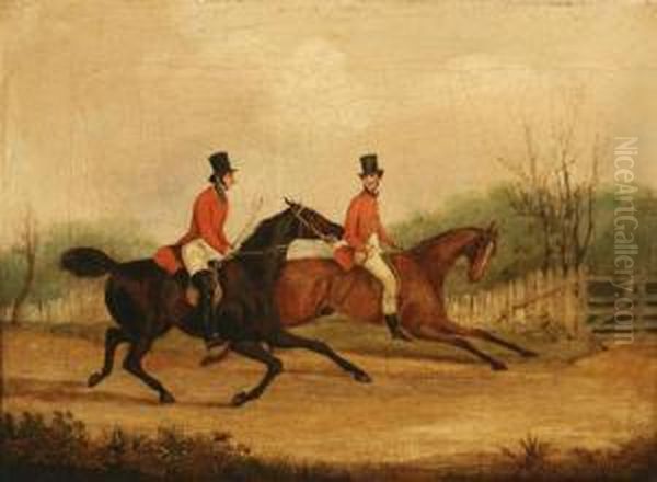 Setting Off 
The Difficult Fence Oil Painting by Henry Thomas Alken