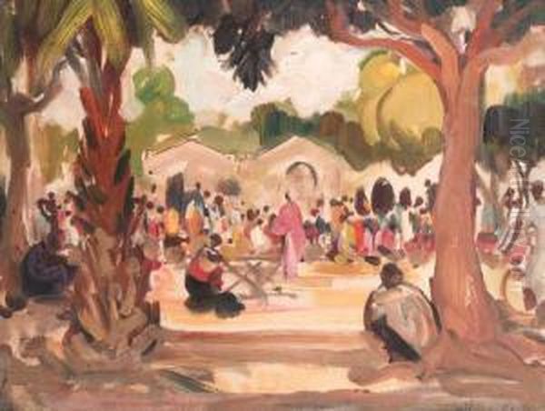 Market In Matadi Oil Painting by Fernand Allard L'Olivier