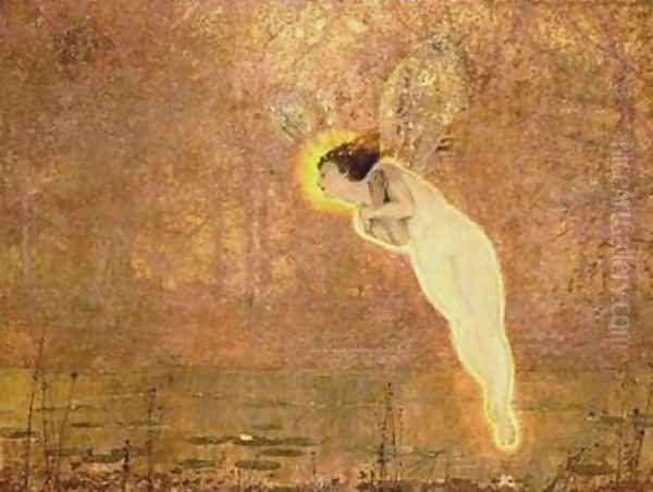 Iris: Her Autumnal Errand Oil Painting by John Atkinson Grimshaw