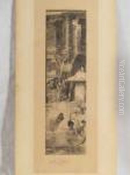 Classical Scene Of Girls Bathing Oil Painting by Sir Lawrence Alma-Tadema