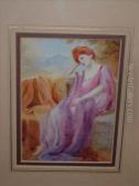 A Seatedwoman In Classical Dress Oil Painting by Sir Lawrence Alma-Tadema