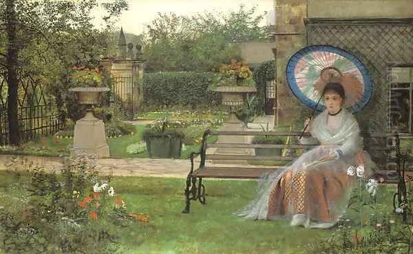 In the Pleasaunce Oil Painting by John Atkinson Grimshaw