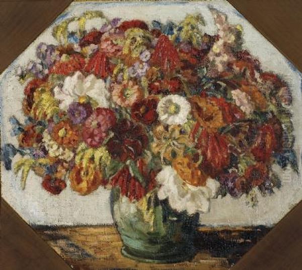 Bouquet Of Flowers (octagon) Oil Painting by Alexander Altmann