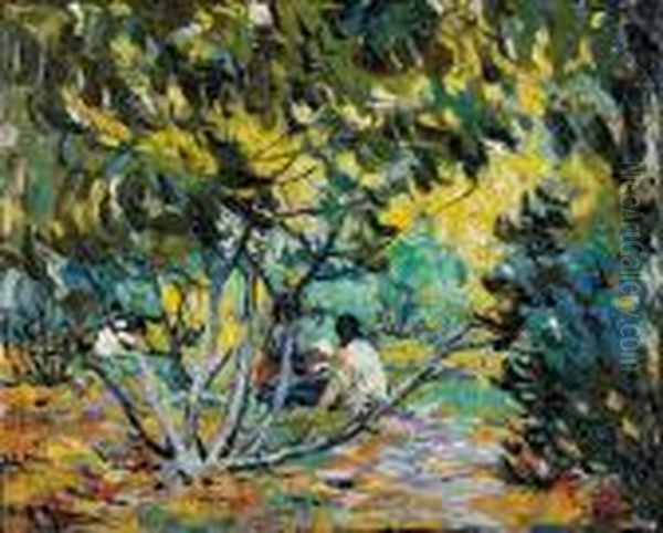 Femme Assise Dans Un Paysage Oil Painting by Alexander Altmann