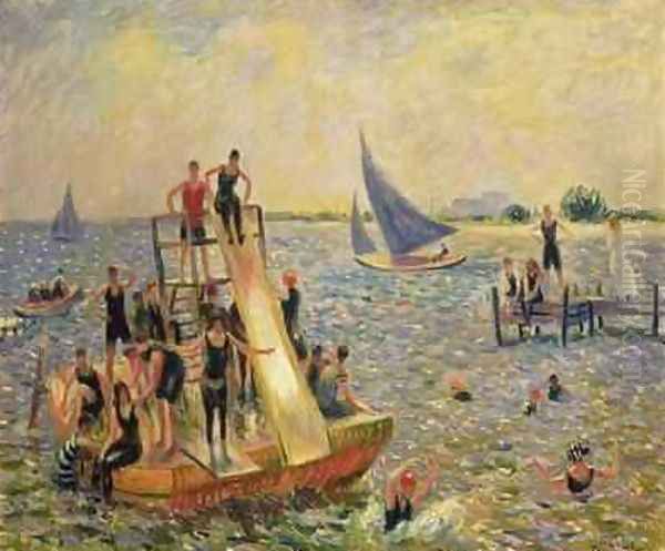 The Float or The Raft Oil Painting by William Glackens