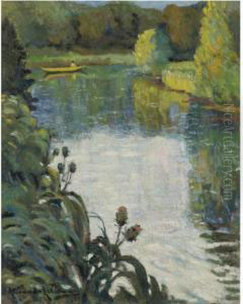 Pecheur En Barque Oil Painting by Alexander Altmann