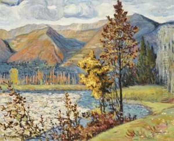 Vue Du Gave Du Lourdes Oil Painting by Alexander Altmann