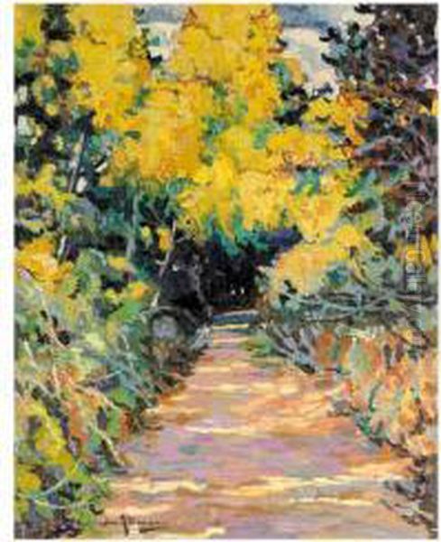 The Garden Path In Autumn Oil Painting by Alexander Altmann